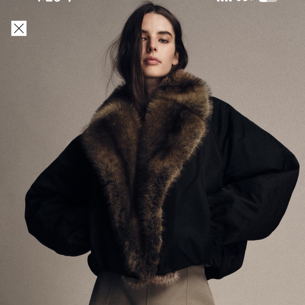Zara Faux Fur Bomber - Picture 3 of 5